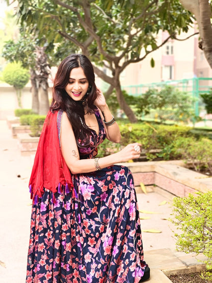 Brasso Velvet Lehenga