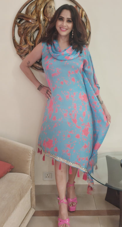 Satin Silk Kaftan Dress