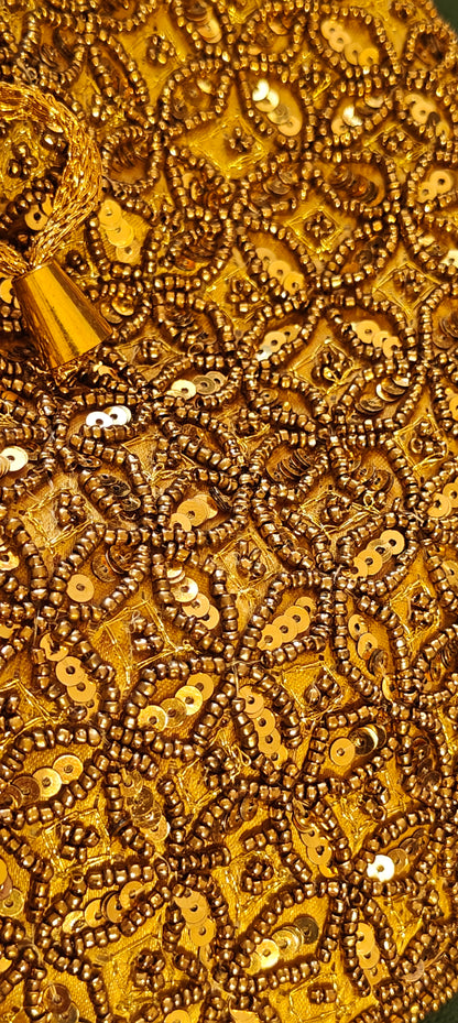 Golden Bead Sequin Work Potli