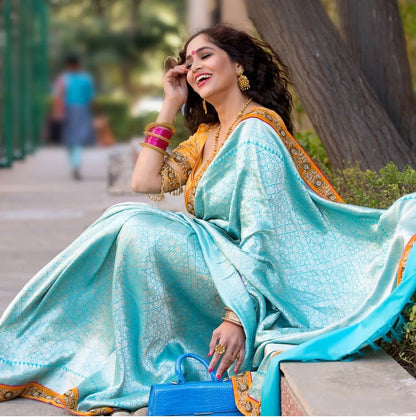 Banarasee Blue Saree