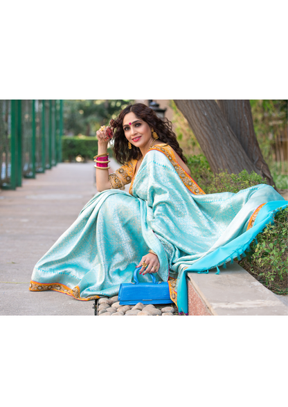 Banarasee Blue Saree