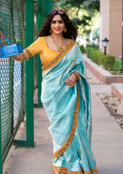 Banarasee Blue Saree