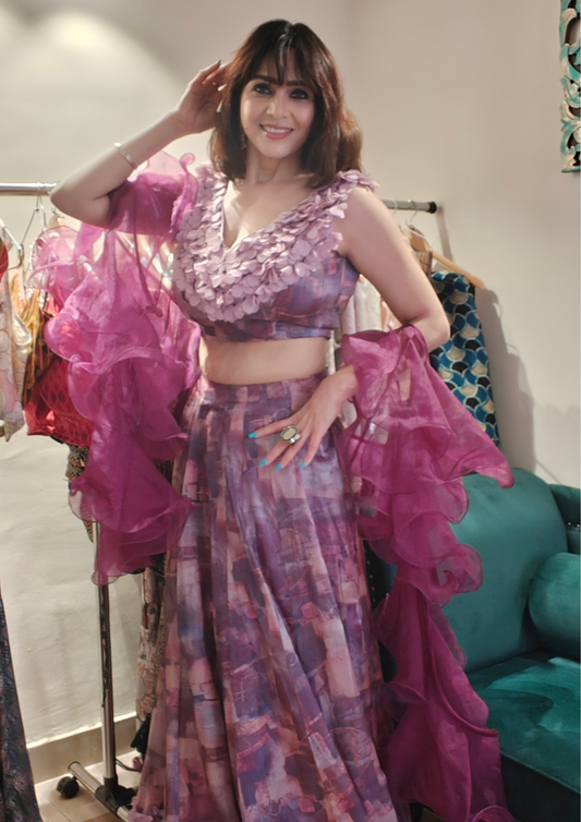 Butter Organza Lehenga