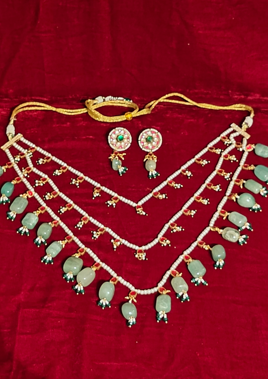 3 Layer Neckpiece with the Earrings