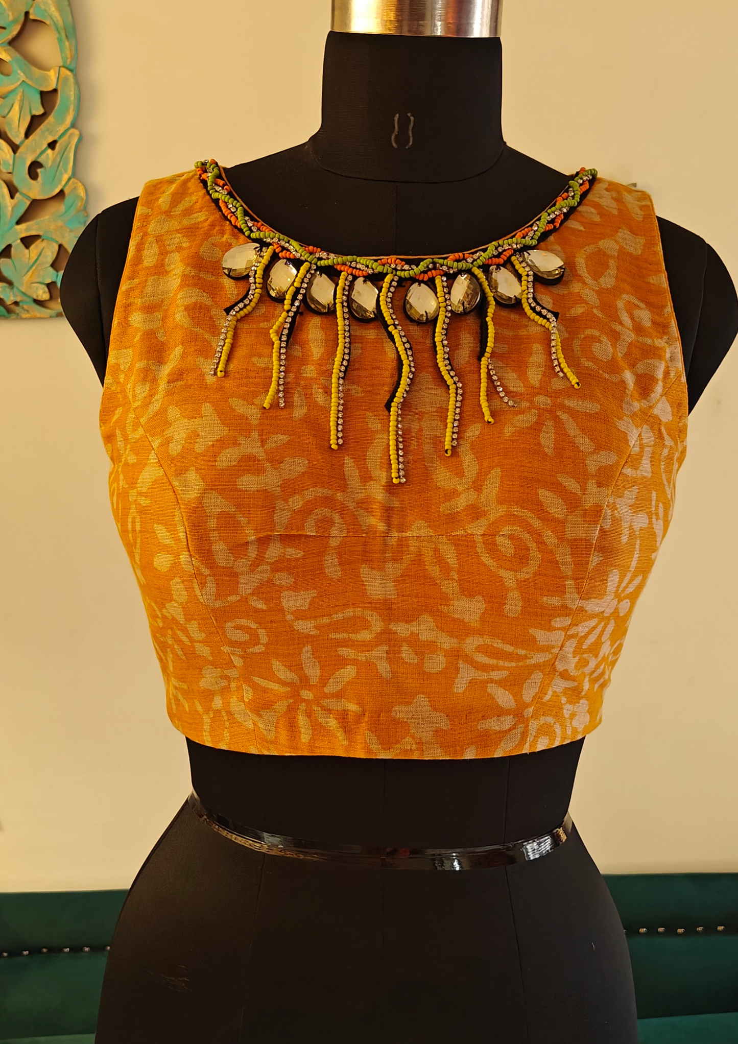 Silk Batik Sleeveless Designer Blouse